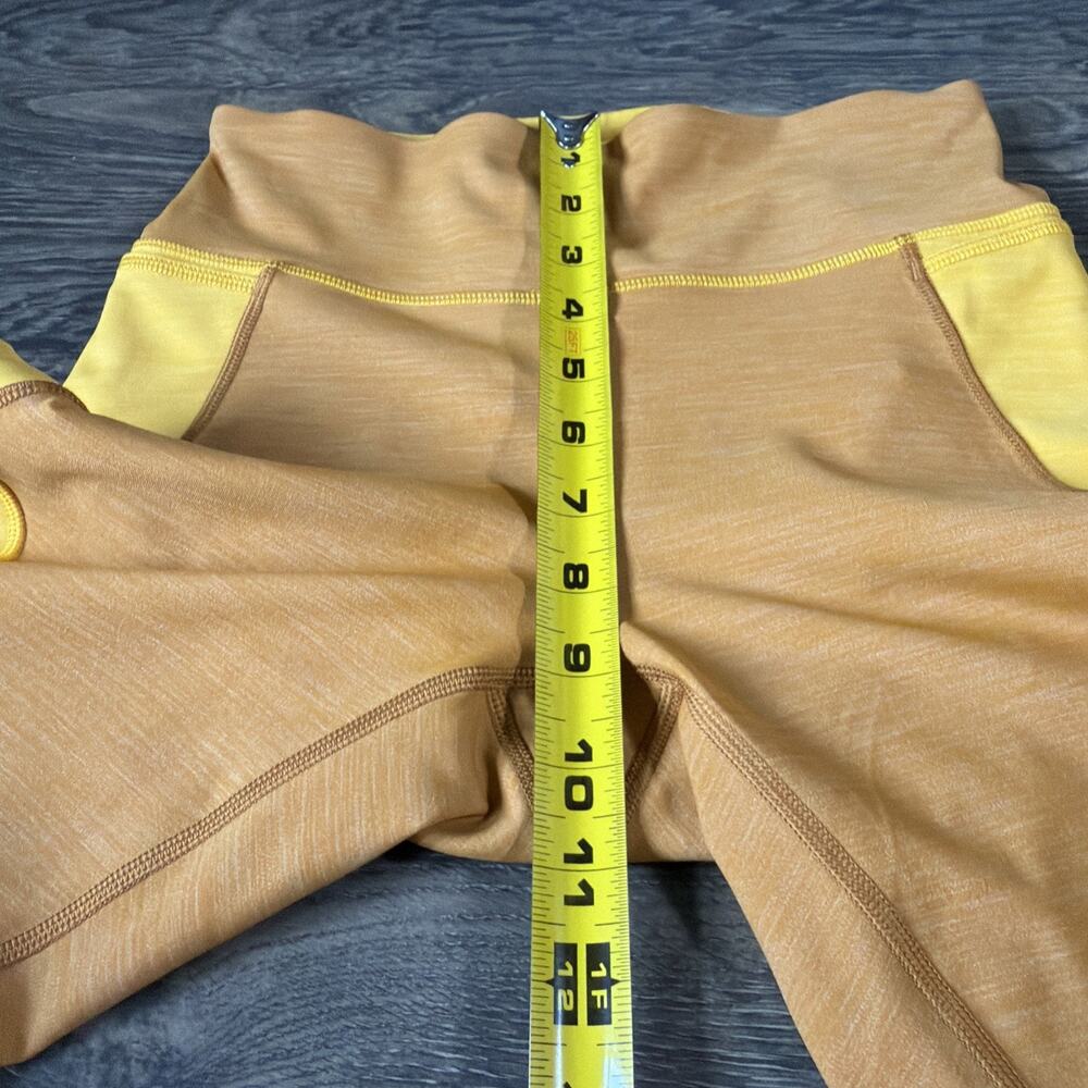 Lululemon Color Block Leggings Size 6 Yellow Gold Running Yoga Athletic Gym - Picture 7 of 9